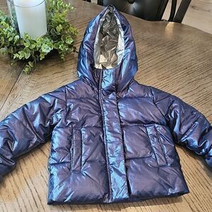 Metallic navy puffer jacket Size 4-5 Crewcuts Everyday
